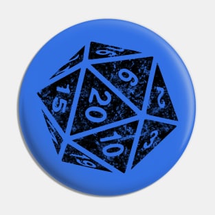 RPG Dice d20 | Distressed Black Pin