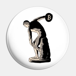 discobolus bitcoin art, future of digital money Pin