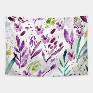 Purple bloom - watercolor flowers Tapestry