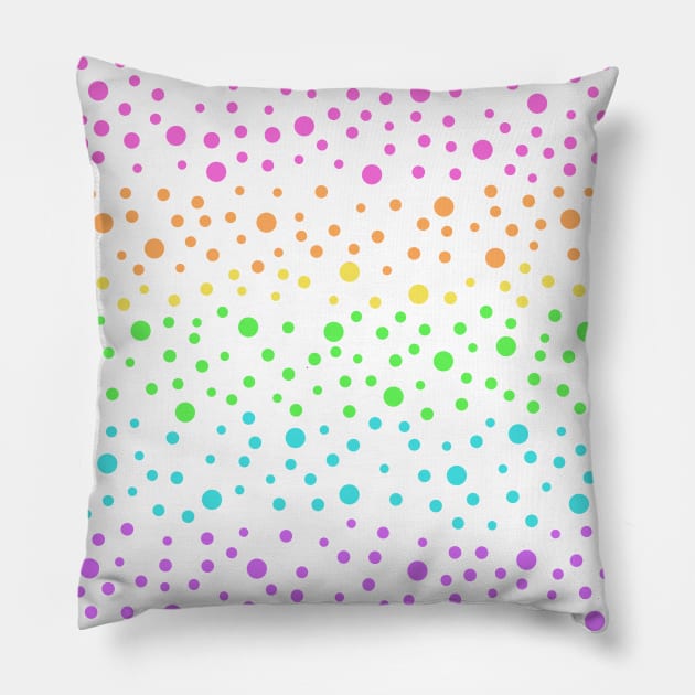 Rainbow Polka Dots Pillow by Whoopsidoodle