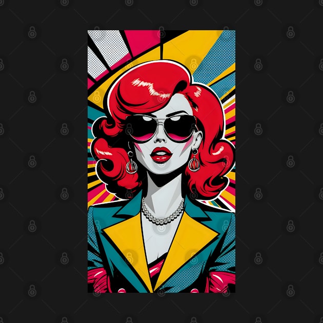 Retro ginger redhead woman pop art by Spaceboyishere