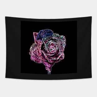 Neon Rose Flower Tapestry