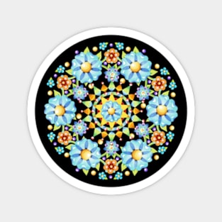 Blue Flower Crown Magnet