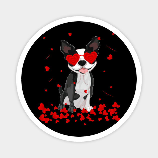 Boston Terrier Heart Valentines Day Gift Dog Dad Dog Mom Boston Terrier Heart Valentines Gift Magnet Teepublic
