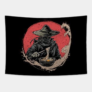 Samurai eating ramen Tapestry