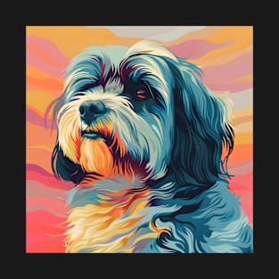 Tibetan Terrier in 70's T-Shirt