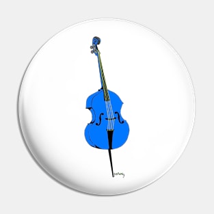 Blue double bass Pin