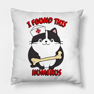 funny fat cat is a nurse with a joke Pillow