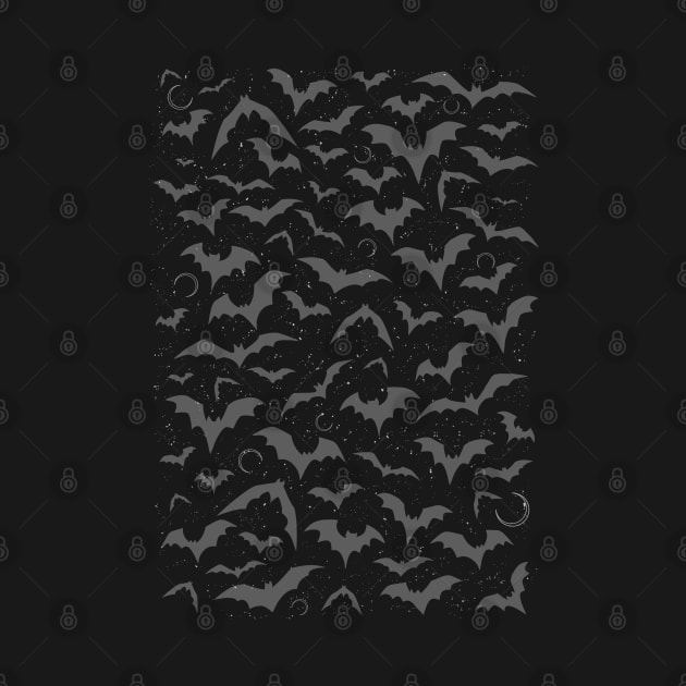 Bats Attack, Goth Pattern, Halloween, flying bats, horror sticker, gothic design by SSINAMOON COVEN