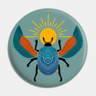 Colorful Ancient Egyptian Scarab Pin