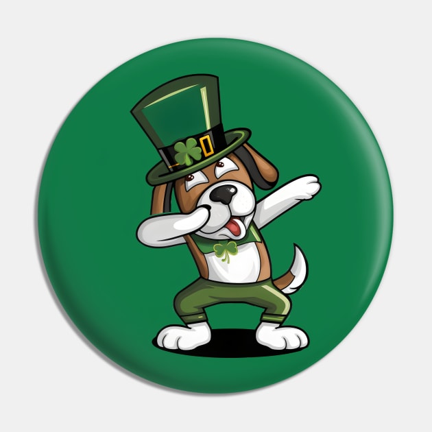 St Patricks Day Dabbing Dog Pin by Cheeky BB