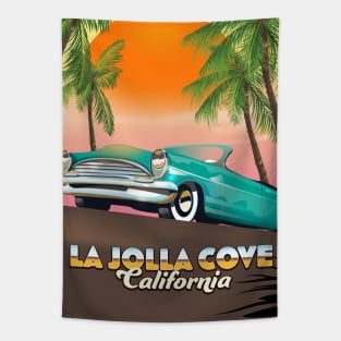 La Jolla Cove California travel poster Tapestry