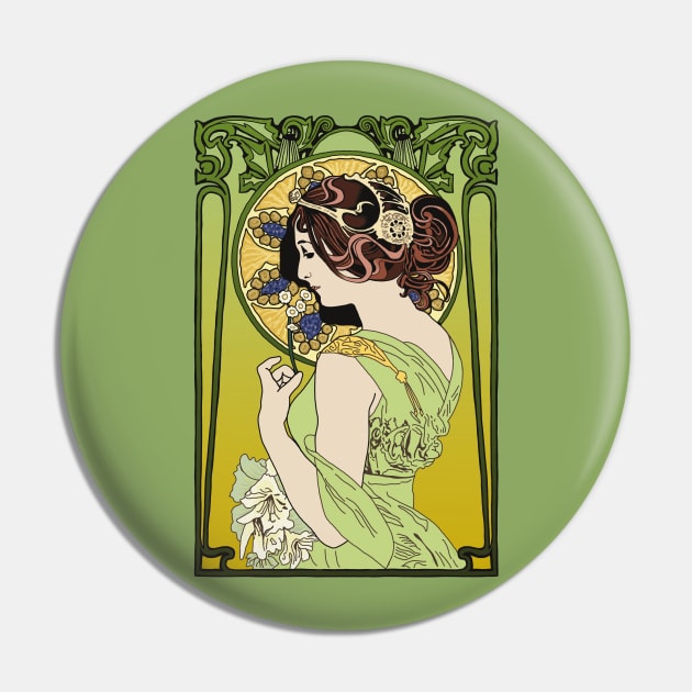 Pre-Raphaelite Girl 4 (green) Pin by Soth Studio