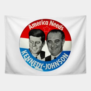 Kennedy - Johnson 1960 Presidential Campaign Button Design Tapestry