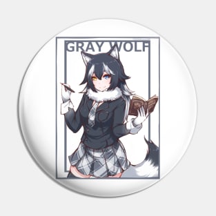 Gray wolf Pin