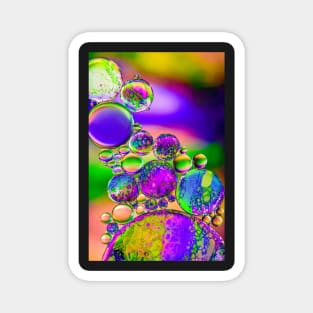 "Psychedelic Bubbles" - Fluid Art Photography Magnet