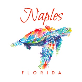 Naples Florida Watercolor Sea Turtle T-Shirt