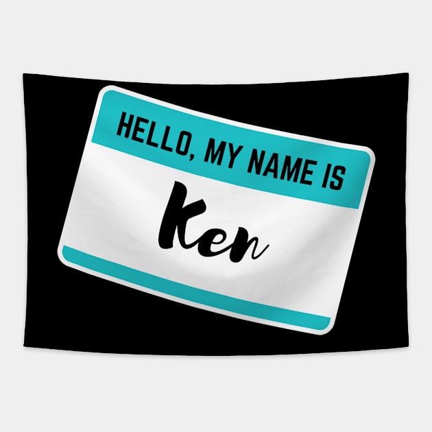 Hello My Name Is Ken Tapestry by Word Minimalism