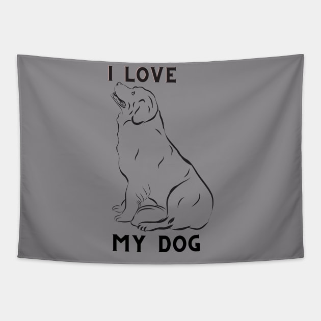 i love my dog Tapestry by semlali55