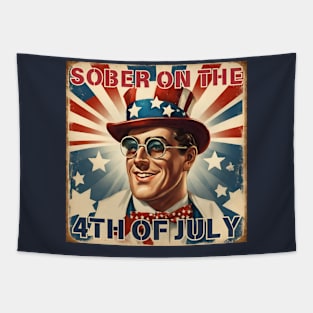 Sober On The 4th of July - Vintage USA Tapestry