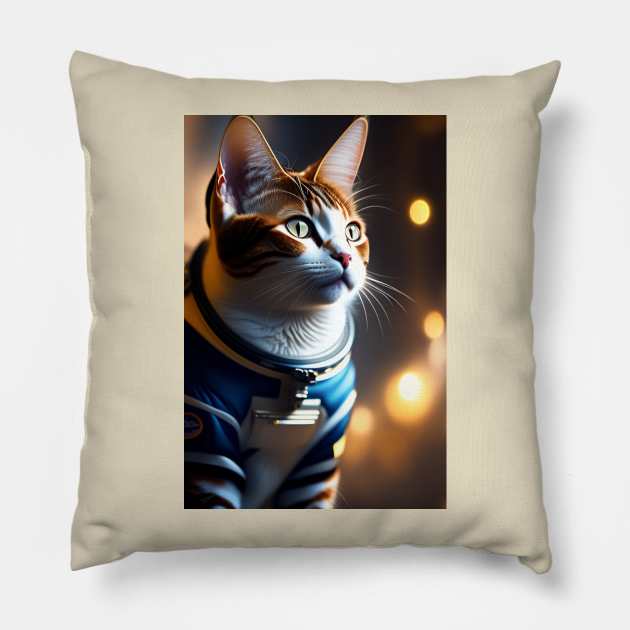 StarStruck Cat in a Spacesuit Pillow by Prints Charming