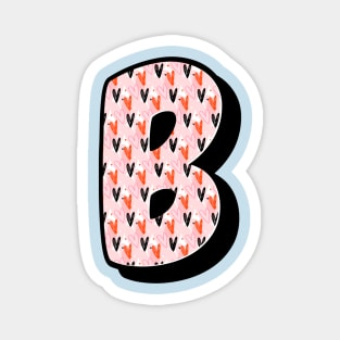 Love Pattern B Alphabet Text Magnet