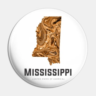 Mississippi state map abstract gold Pin