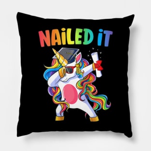 Kids Kindergarten Graduation Unicorn Graduate Nailed It Pillow