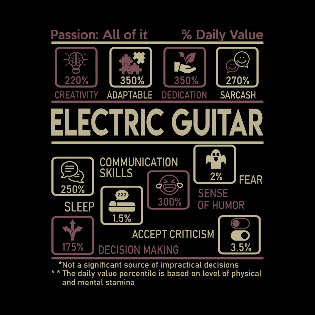 Electric Guitar T Shirt - Multitasking Daily Value Gift Item Tee by candicekeely6155