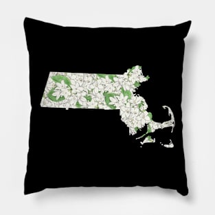 Massachusetts in Flowers Pillow