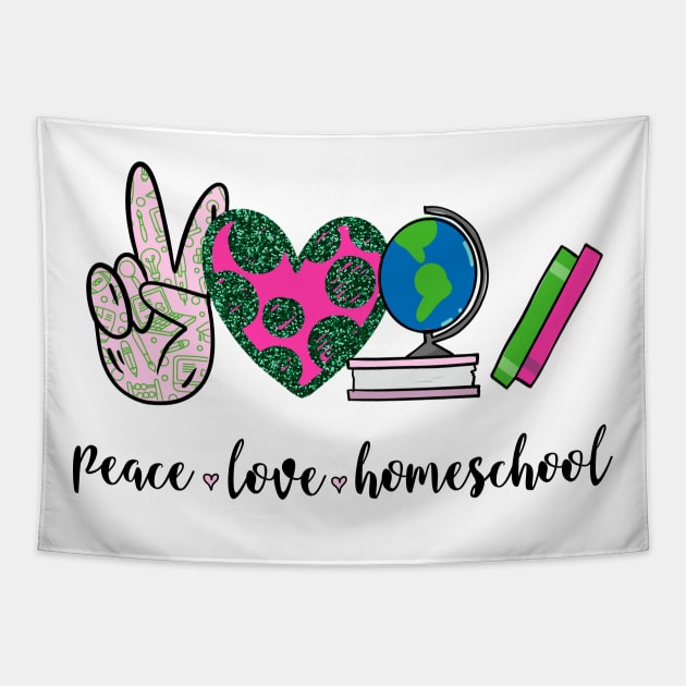 Peace Love Homeschool Tapestry by Satic