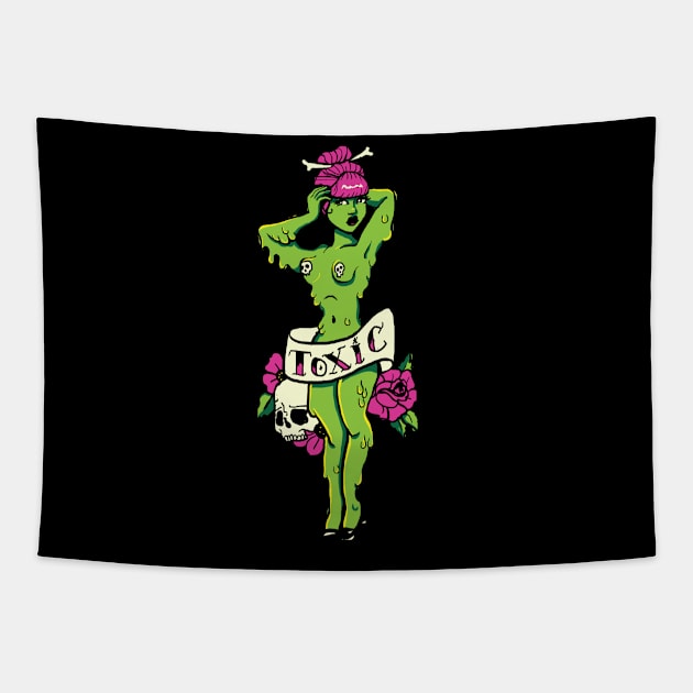 Toxic Pinup Tapestry by SophieJewel