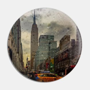 Rainy Day, Garment District, Manhattan, Nyc Pin