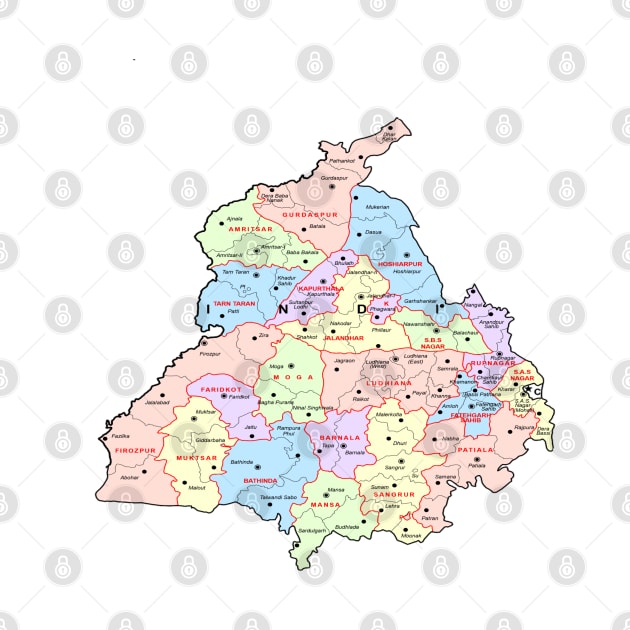 Punjab illustrated map by who_rajiv