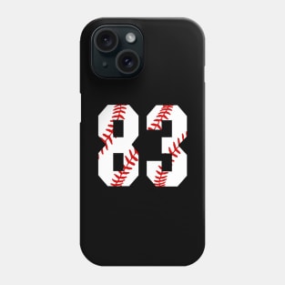 Baseball Number 83 #83 Baseball Shirt Jersey Favorite Player Biggest Fan Phone Case