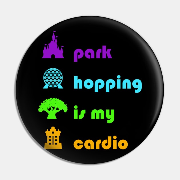 Park Hopping is my Cardio, WDW Vacation inspired Pin by KellyDesignCompany