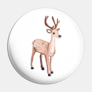 Watercolor reindeer Pin