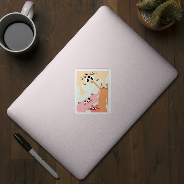 Abstract Cats - Cat - Sticker
