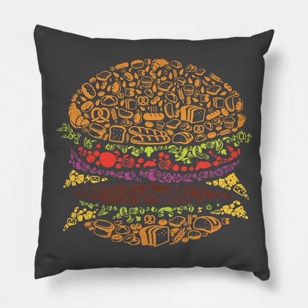 Cheeseburger Love Pillow by hbwdesigns