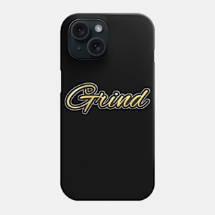 Shiny black and gold GRIND word design Phone Case