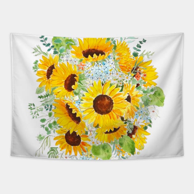 Yellow sunflower store tapestry