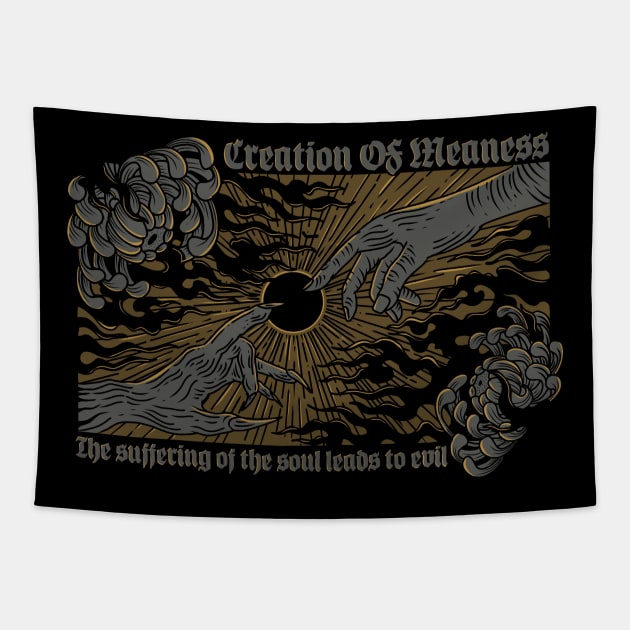 creation of meaness Tapestry by Tigajiwa