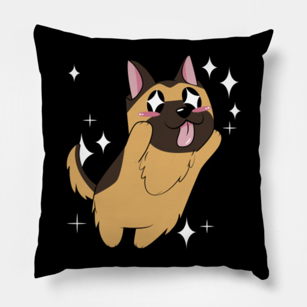 German Shepherd Cute Kawaii Cartoon German Shepherd Pillow Teepublic