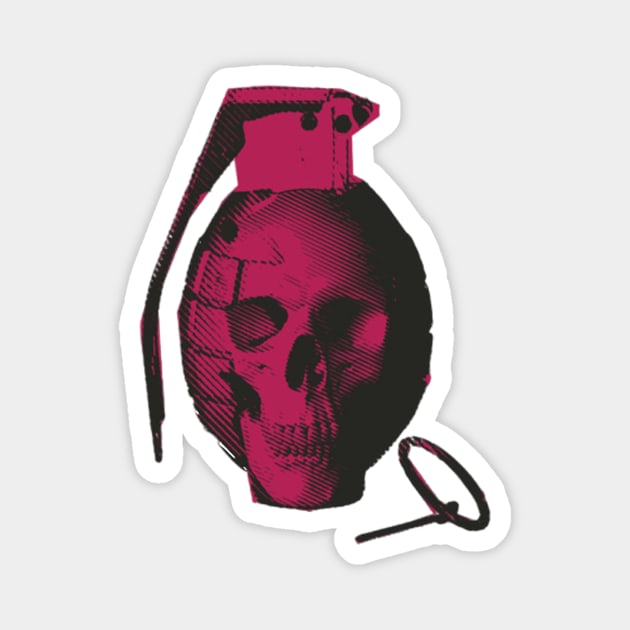 skull hand grenade Magnet by Breshka