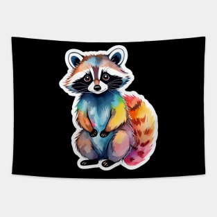 Raccoon Watercolor Tapestry