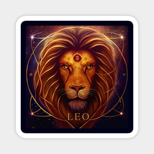 Zodiac Sign LEO - Fantasy Illustration of astrology Leo Magnet