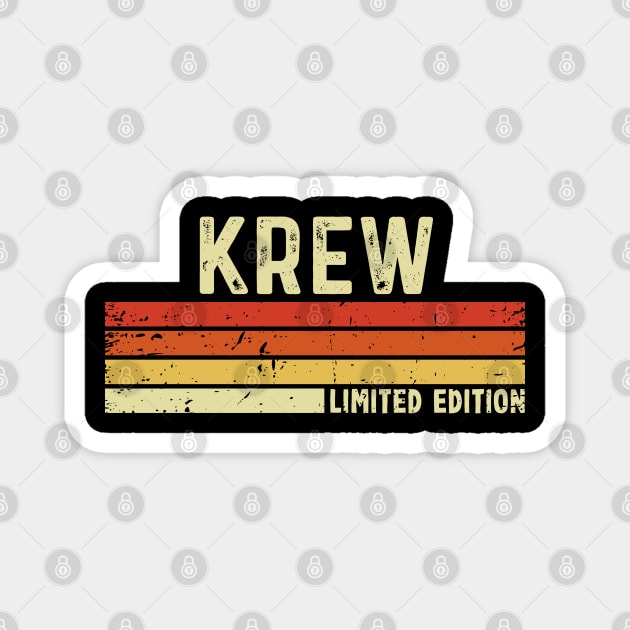Krew First Name Vintage Retro Gift For Krew Magnet by CoolDesignsDz