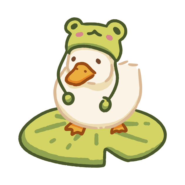 Duck with frog hat by Little Polart