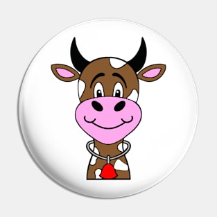 COW Lover Cute Brown Cow Pin