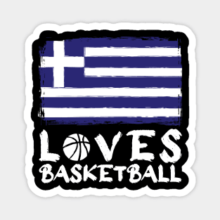 Greece Loves Basketball Magnet